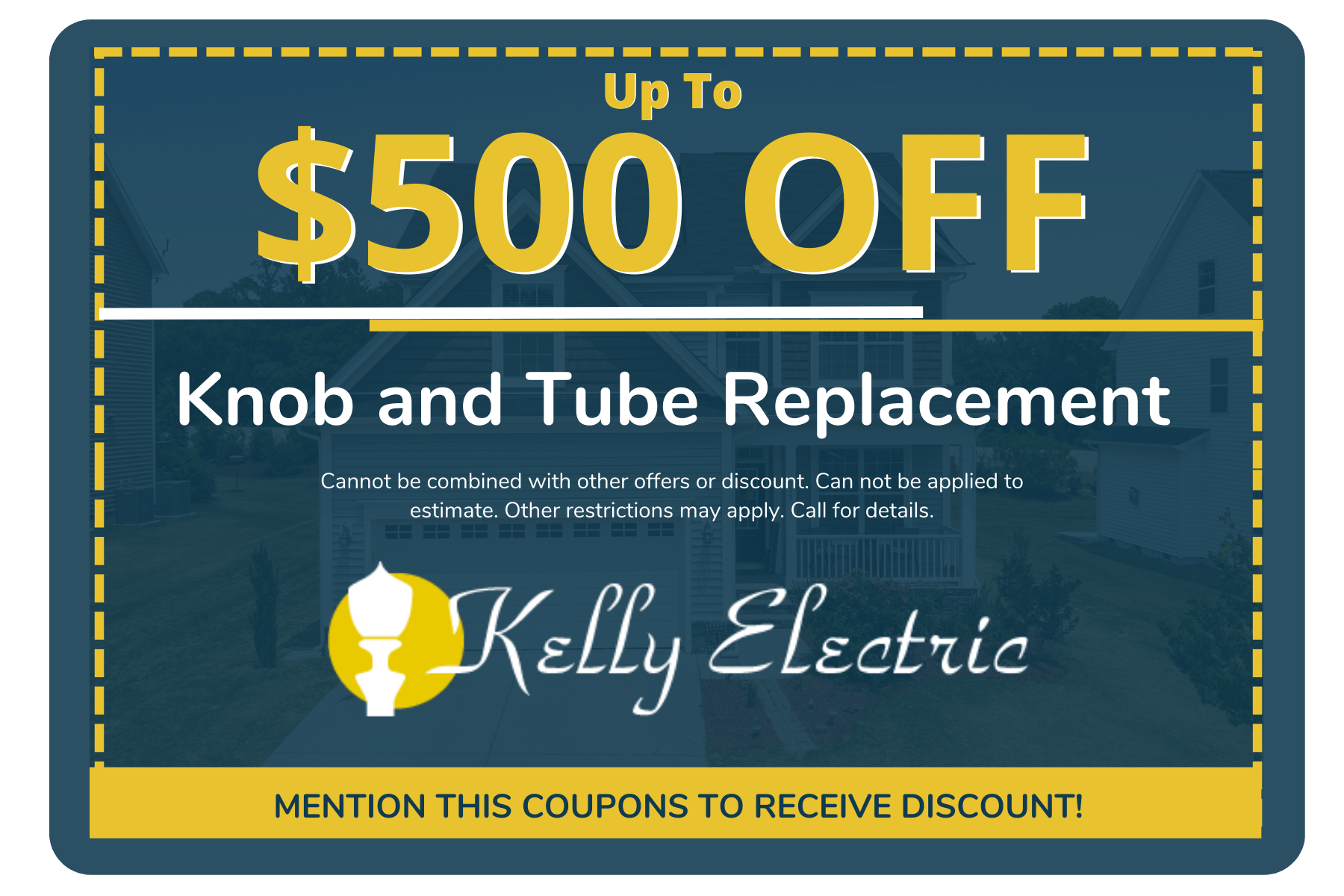 Knob and Tube Wiring Replacement cost discount